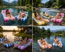 Фото 3 — Надувний водний гамак-пліт Pool Loungers з надувними камерами