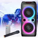 Фото 2 — Колонка Bluetooth TTD-2809, 20 Вт, с караоке-микрофоном, пультом и подсветкой