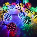 Фото 4 — Гірлянда світлодіодна Кулька металева золота, 20 LED, мультиколір