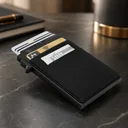 Фото 3 — Гаманець-картхолдер компактний з відділенням для купюр, RFID-захист, чорний, 26X-56