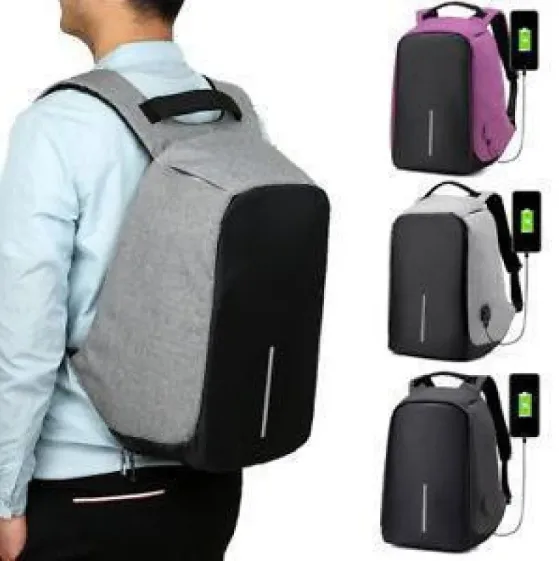 Міський рюкзак антизлодій Bobby для ноутбука 15.6" з USB, сірий