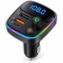 Фото 3 — Автомобільний FM-трансмітер Bluetooth HM103 зі швидкою зарядкою / Модулятор PD/QC 3.0, USB Type-C та RGB-підсвічуванням