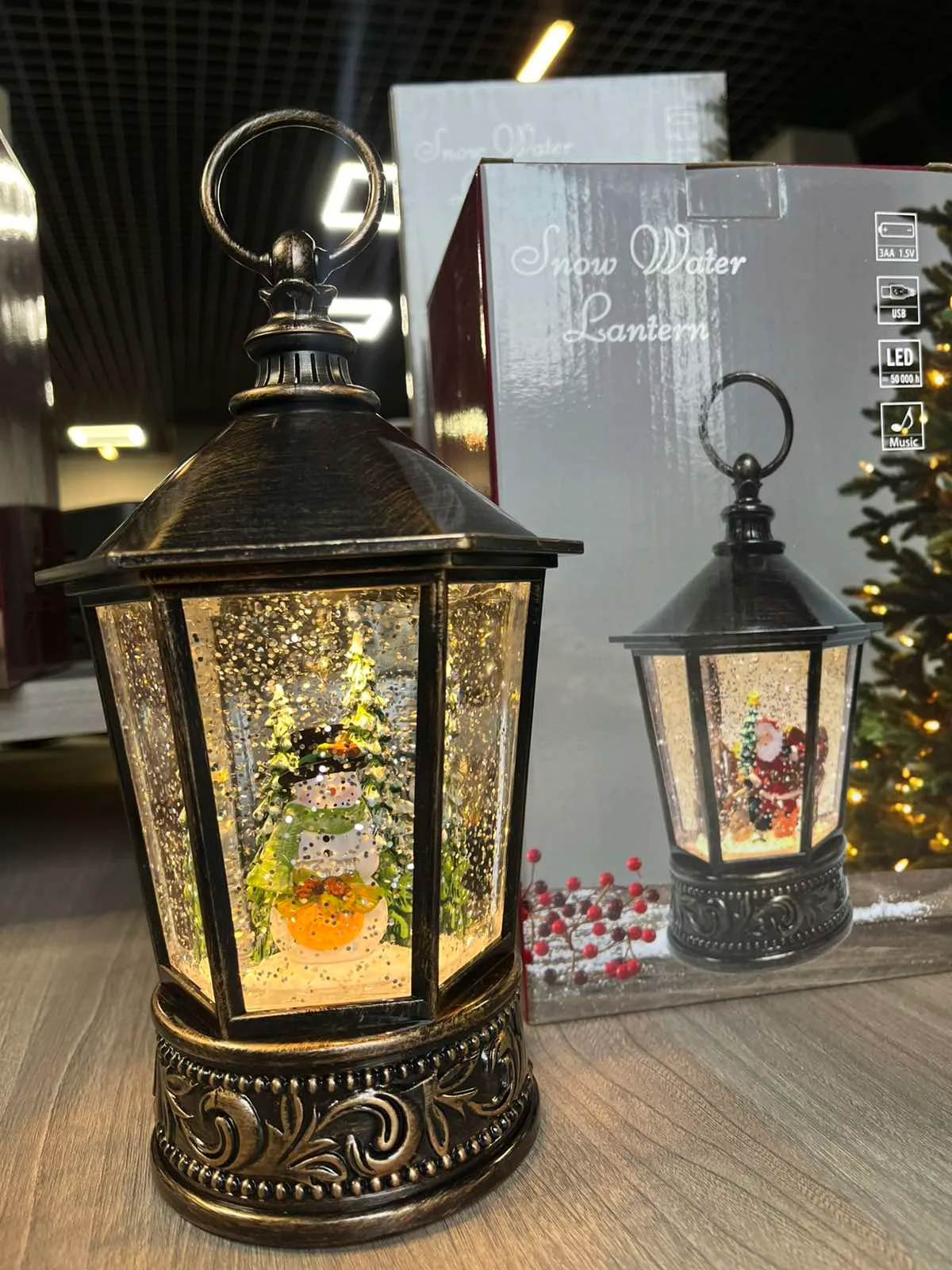 Фонарь новогодний музыкальный "Снеговик" XMAS WDL 24077A