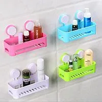 Полиця на присосках прямокутна для ванної Bathroom Shelves (WO-16)