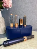Фото 1 — Стайлер для волос 5в1 HAIR BRUSH Styler, объем/выпрямление/накручивание, темно-синий