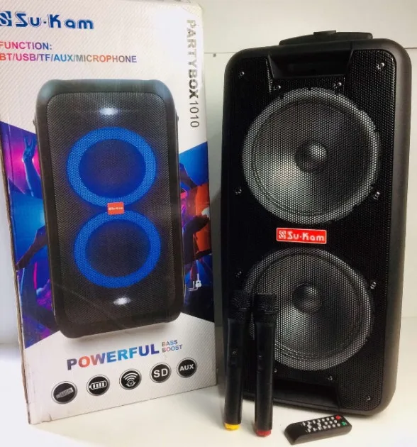 Портативна колонка Su-Kam 1010 з 2 мікрофонами, Bluetooth, 12V/220V