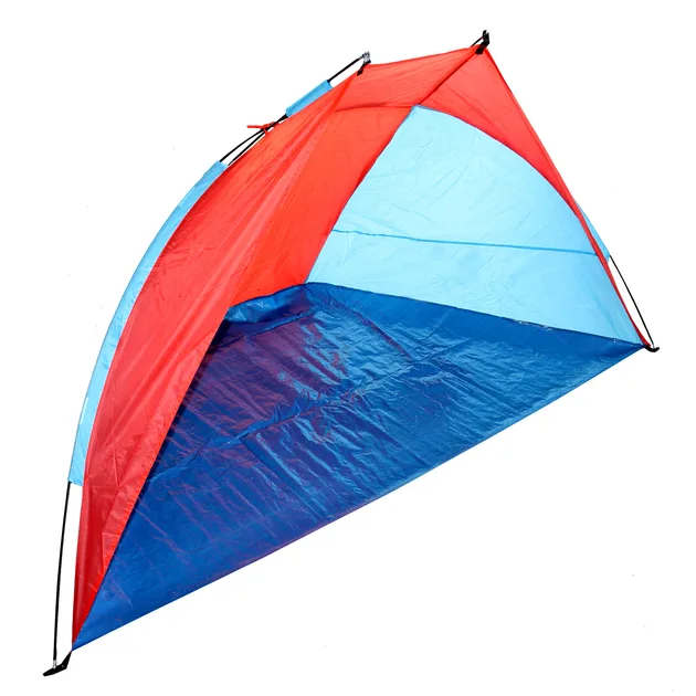 Пляжний намет-тент "Мушля" двомісний з каркасом Send Tent, синій+червоний