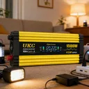 Фото 3 — Автомобільний інвертор напруги 12-220V, 1500 Вт, 2xUSB, жовтий