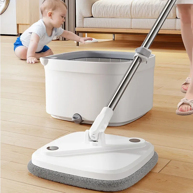 Комплект швабра с ведром для мытья пола Mop with bucket K10, складная, с отжимом