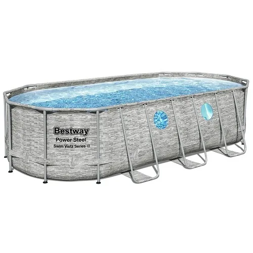 Сімейний овальний каркасний басейн Bestway 56716, 549х274х122 см, 13420 л, з фільтром та сходами
