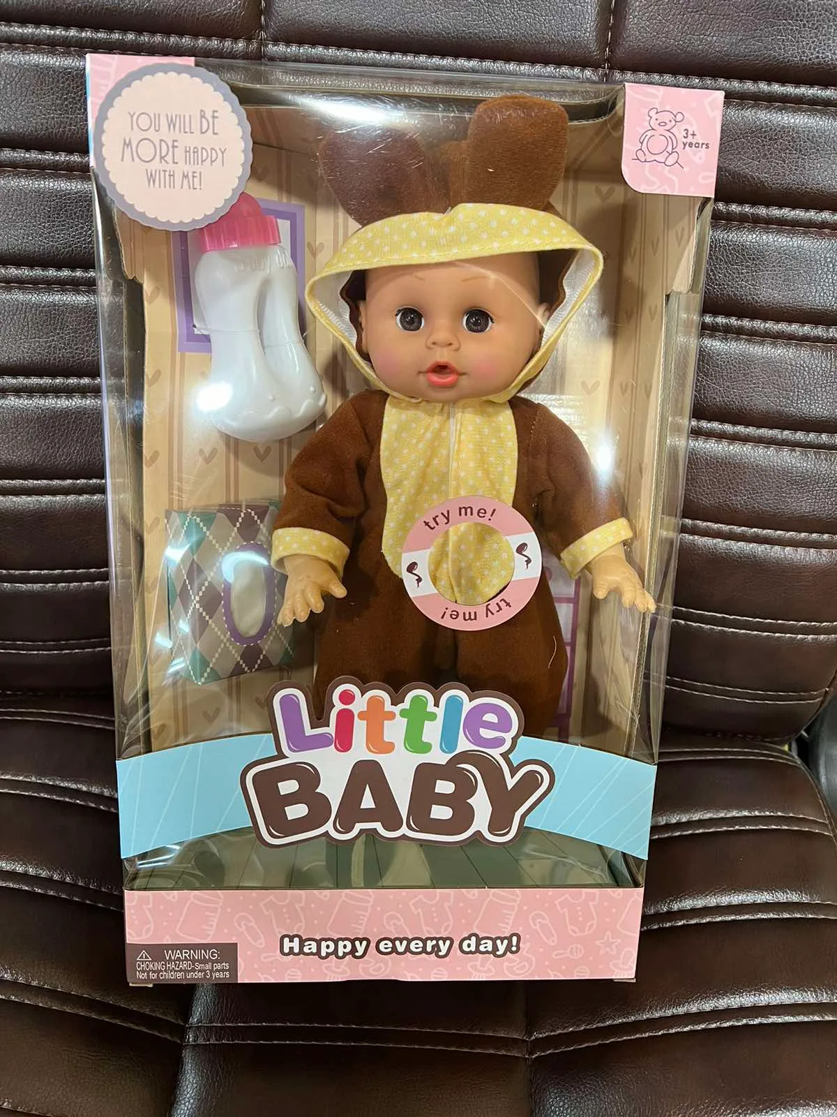 Кукла-пупс говорящая с бутылочкой и салфетками Little Baby