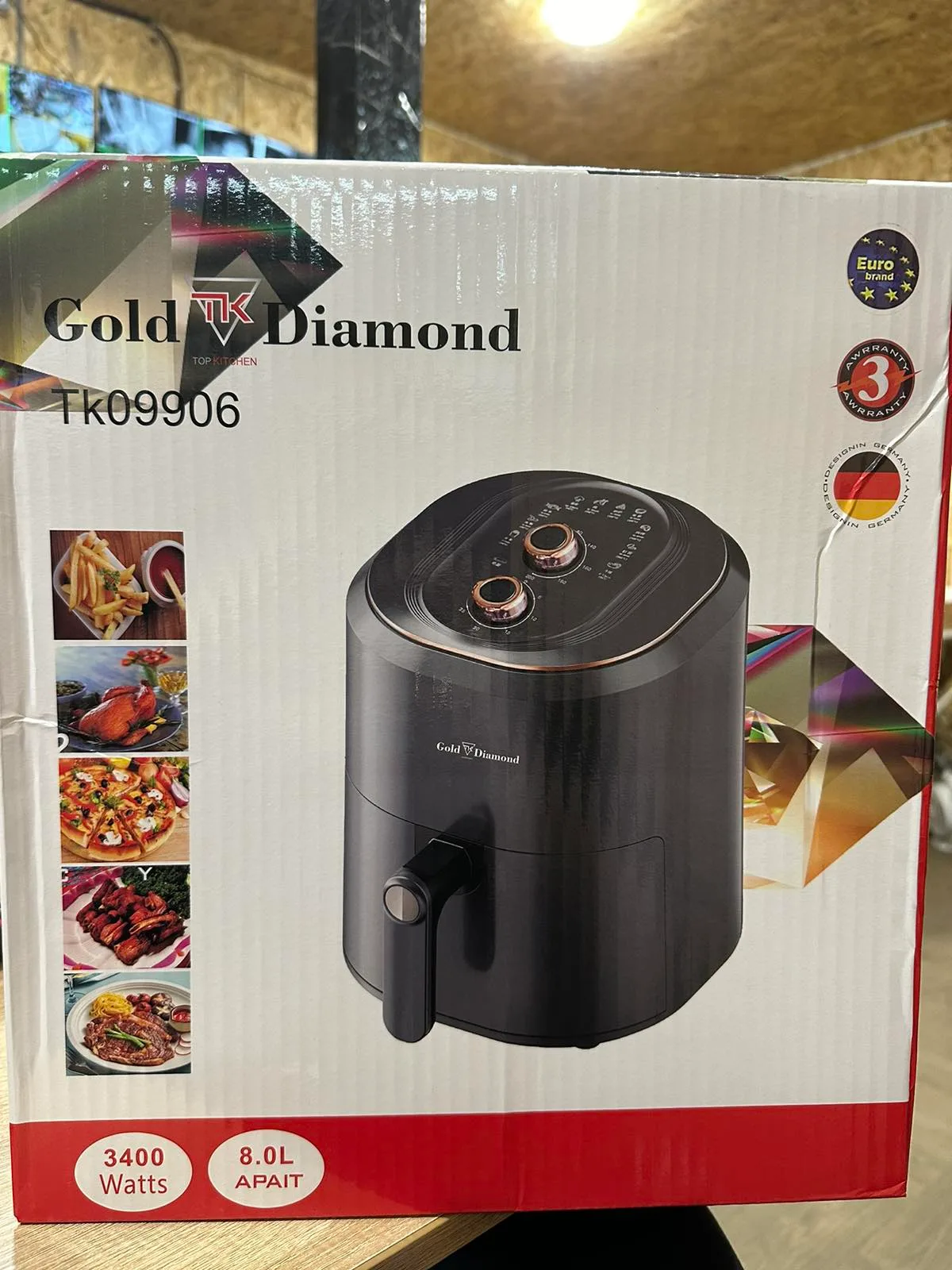 Аэрогриль-аэрофритюрница Gold Diamond TK-09906, 3400 Вт, 8 л