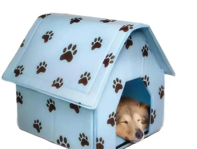 Переносний м'який будиночок для собак Portable Dog House блакитний