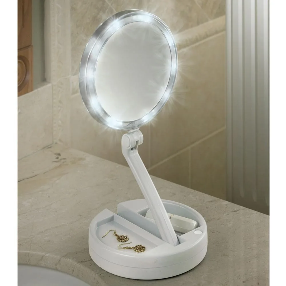 Складное зеркало для макияжа с LED-подсветкой My Fold Away Mirror