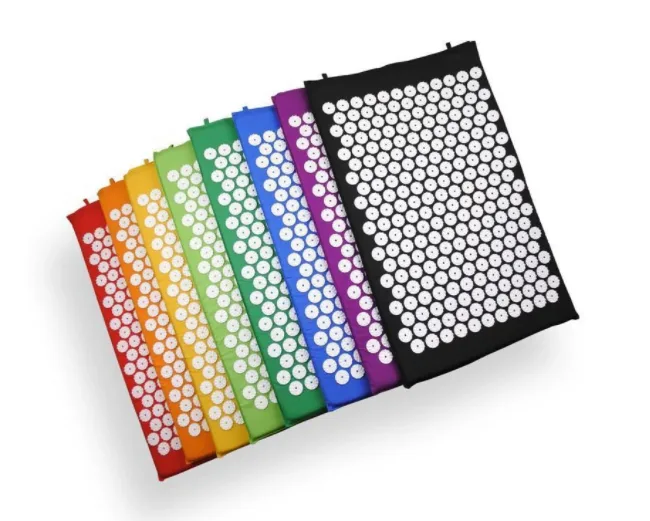 Массажный ортопедический коврик с подушкой Acupressure Mat, фиолетовый, 65х41 см