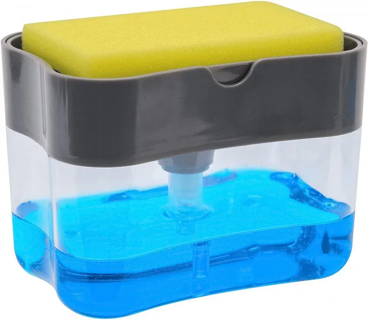 Органайзер для мочалок Soap Pump Sponge Caddy з мильницею та натискним дозатором