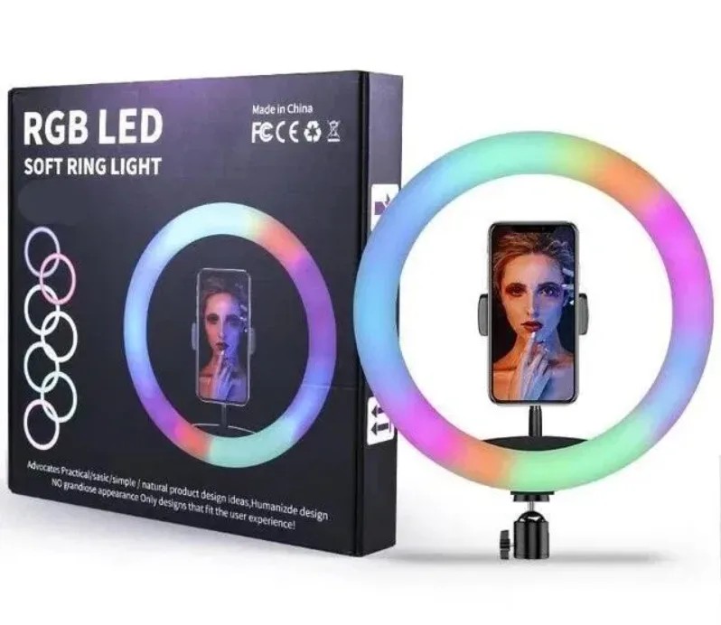 Кільцева LED лампа RGB MJ26, 1 кріплення, керування на проводі
