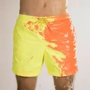 Photo 1 — Men's chameleon swim shorts, color-changing, yellow-orange, size L