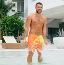 Photo 2 — Men's chameleon swim shorts, color-changing, yellow-orange, size L