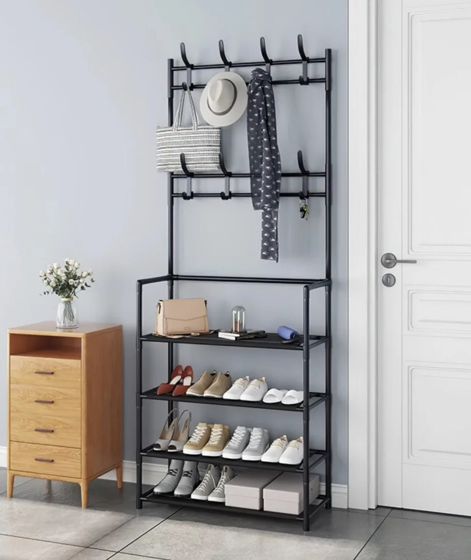 Вешалка для одежды напольная New Simple Floor Clothes Rack, 60x29.5x151 см, черная