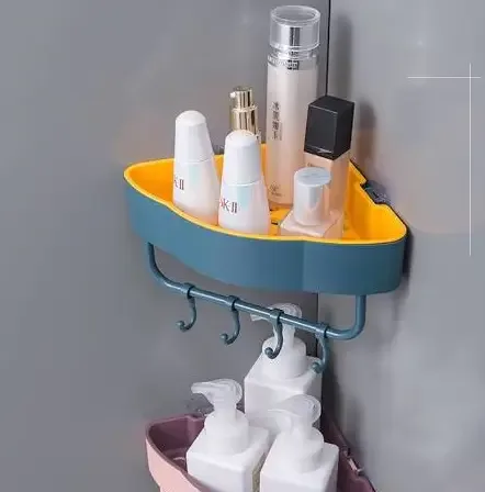 Полка угловая настенная пластиковая для ванной, Corner Storage Rack