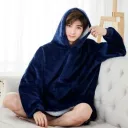 Photo 4 — Hooded Blanket Sweatshirt Huggle Hoodie Blue