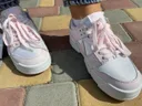 Фото 3 — Кроссовки женские NIKE DUNK, натуральная кожа, белые с розовыми вставками