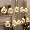Photo 3 — Curtain string light with Santa & balls, 3.0 m, 10 balls, warm white