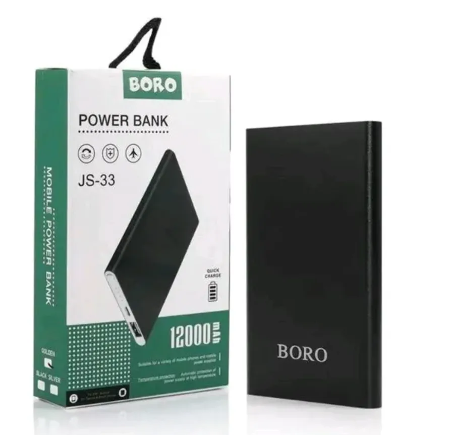 Power bank Boro JS-33, 12000 мАч (3000 мАч)