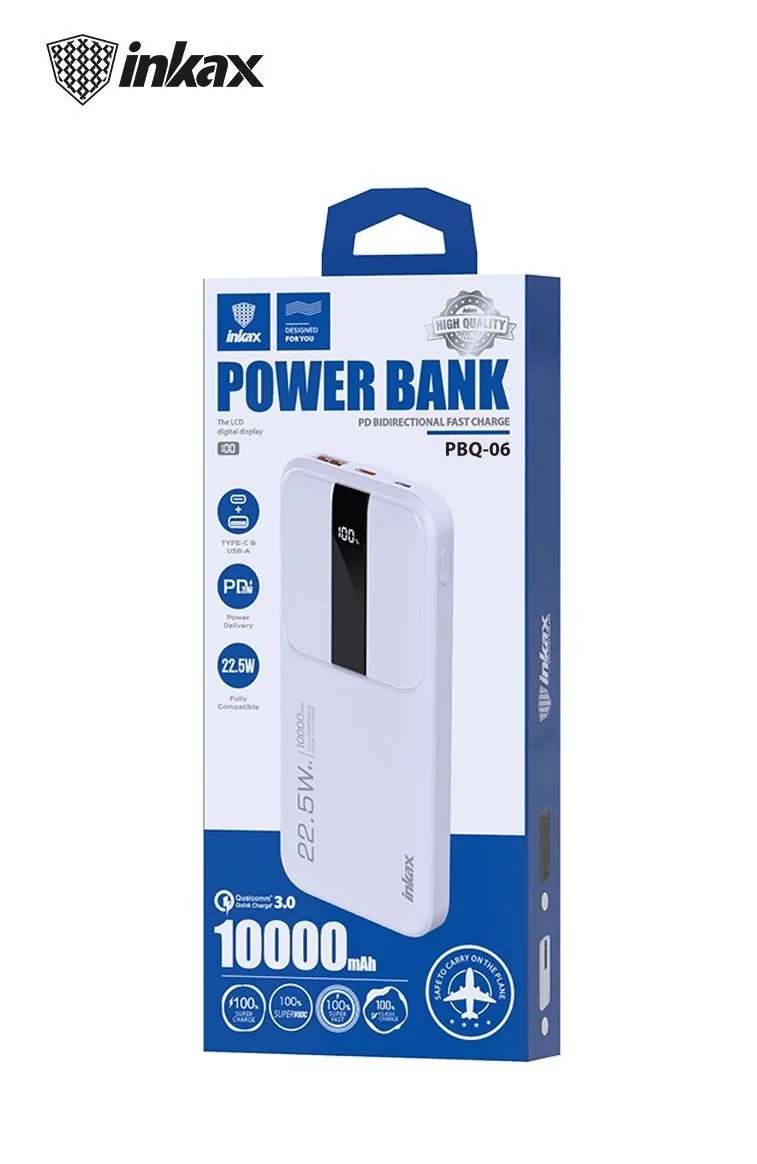 Power Bank Inkax PBQ-06 PD+QC 3.0, 10 000 мАг, 22.5 Вт