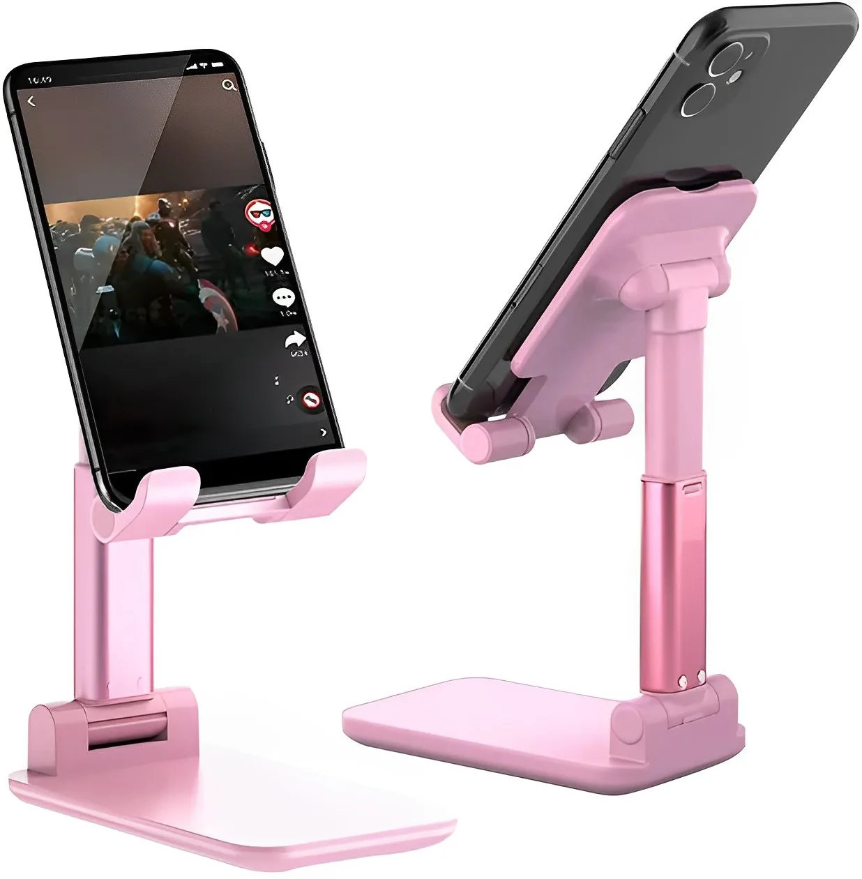 Подставка-держатель настольная для телефона и планшета Folding Desktop Phone Stand, розовая