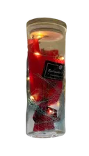 Photo 1 — Rose in Glass Flask with LED Light, Large No. A52, Red