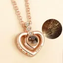 Photo 1 — Pendant heart I Love You with engraving, phrase projection 'I love you' in 100 languages, gold