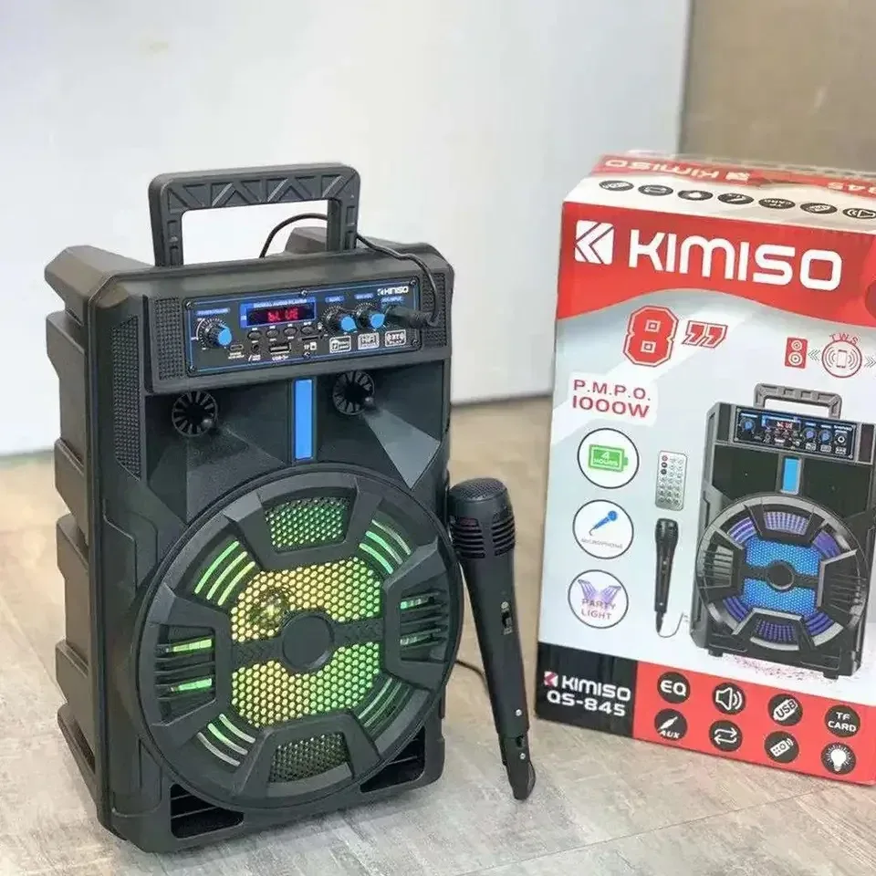 Колонка-чемодан Kimiso QS-845 8" беспроводная портативная Bluetooth с караоке