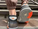 Photo 4 — Men's leather sneakers SupoA2486-2, gray with orange stripes