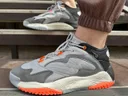 Photo 5 — Men's leather sneakers SupoA2486-2, gray with orange stripes