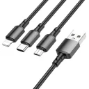 Фото 1 — Кабель Borofone BX72 3-in-1 charging cable (iP+Type-C+Micro)