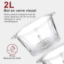 Фото 4 — Подрібнювач електричний Rainberg RB-2201, 1300 Вт, 2 л, 4 леза з нержавіючої сталі