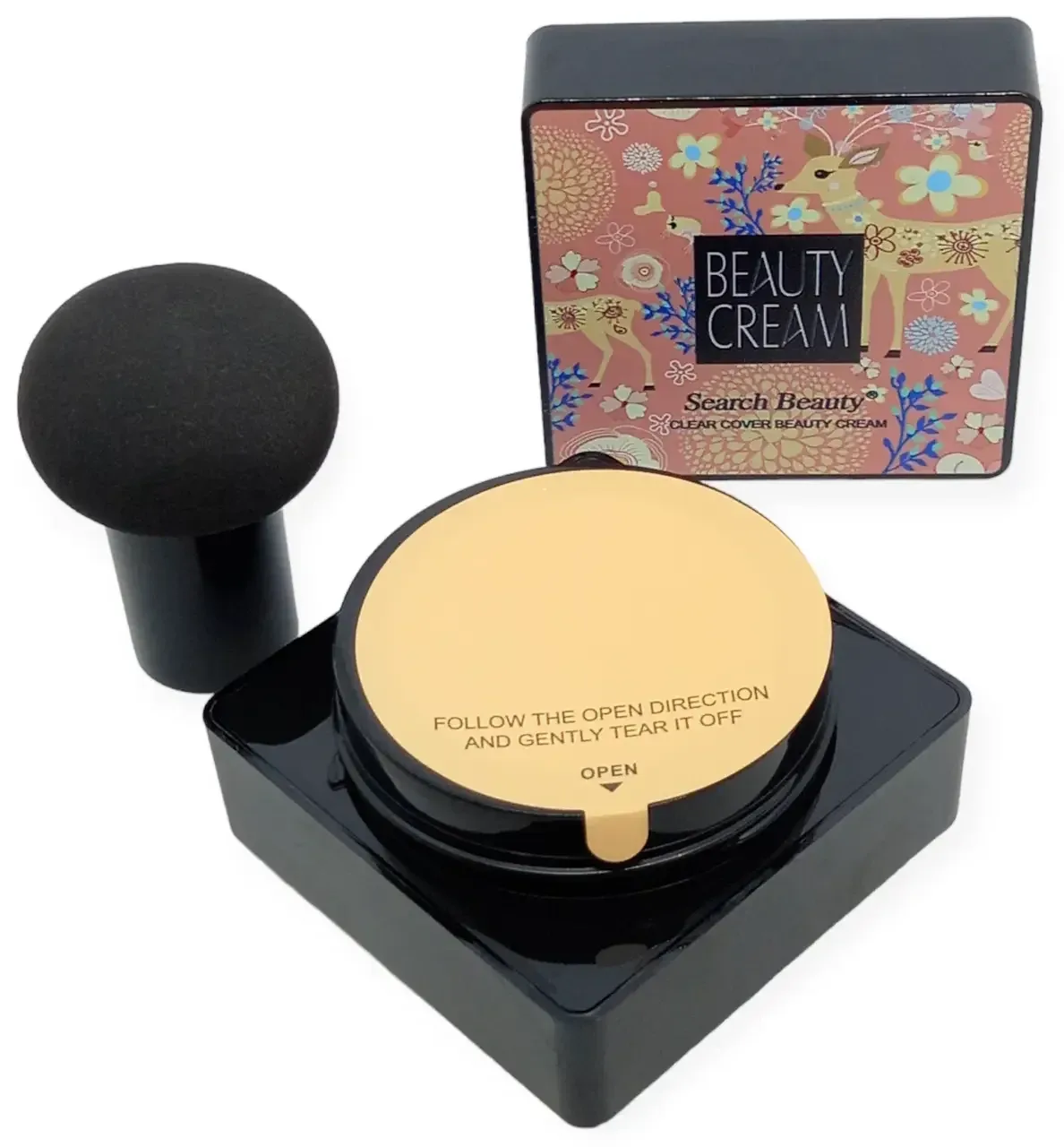 Тональний кушон крем-пудра Venzen Clear Cover Beauty Cream, бежевий, натуральний фініш (BB крем-пудра)