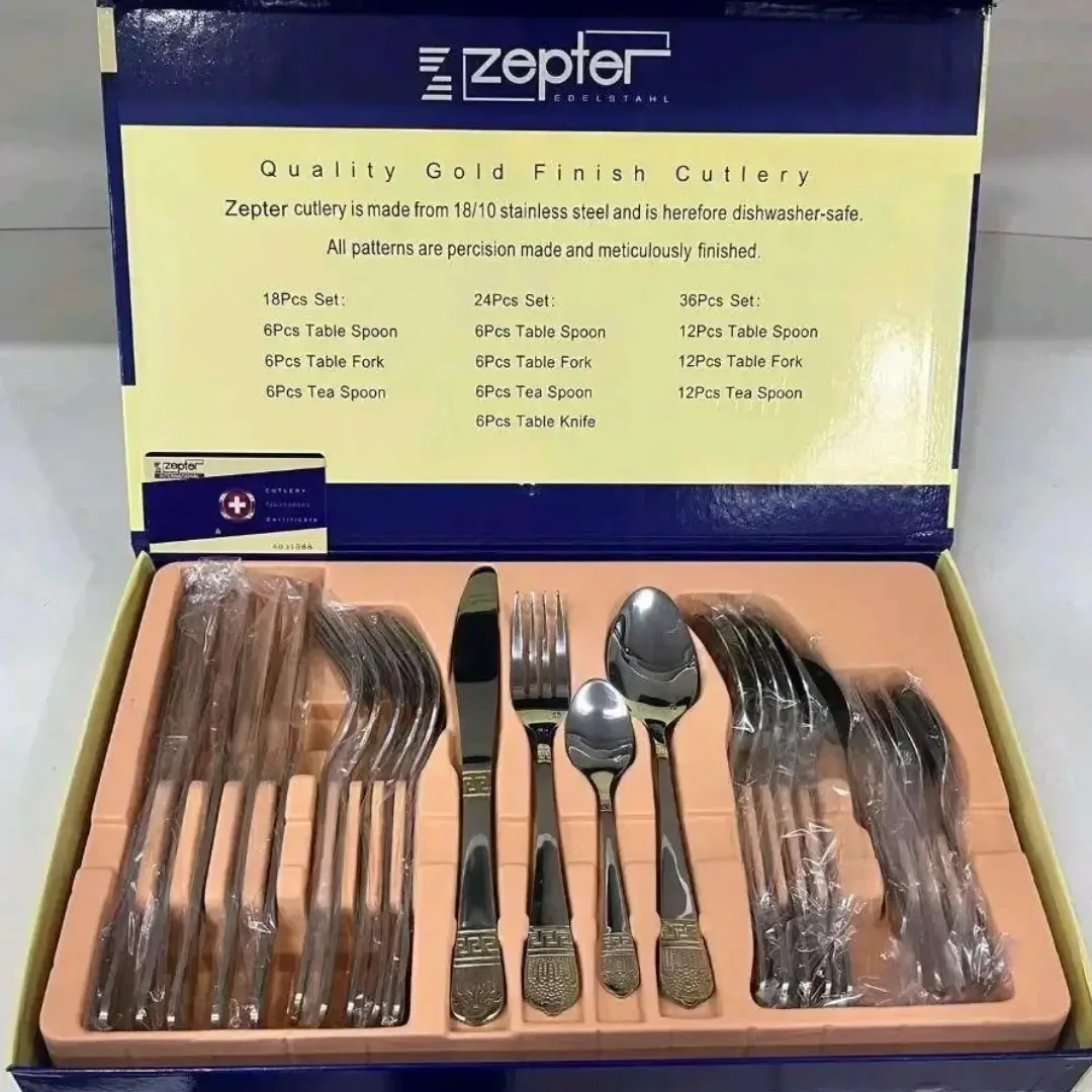 Набор посуды Zepter ZP1001, на 6 персон, 24 предмета, нержавеющая сталь