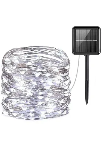 Гирлянда на солнечной батарее 11м 100LED белый ЅF-12-белый