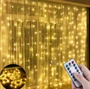 Фото 3 — Світлодіодна гірлянда-штора LED Light 3х2 м, USB, пульт, теплий колір SF-19