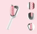Фото 6 — Щітка для вичісування шерсті тварин 4 в 1 Pet Cleaning Comb, з масажем та чисткою речей, рожева W28