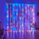 Photo 2 — LED curtain string lights for window, 200 LEDs, multicolor, 3x2 m, with remote, mains-powered