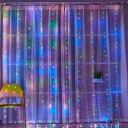 Photo 5 — LED curtain string lights for window, 200 LEDs, multicolor, 3x2 m, with remote, mains-powered