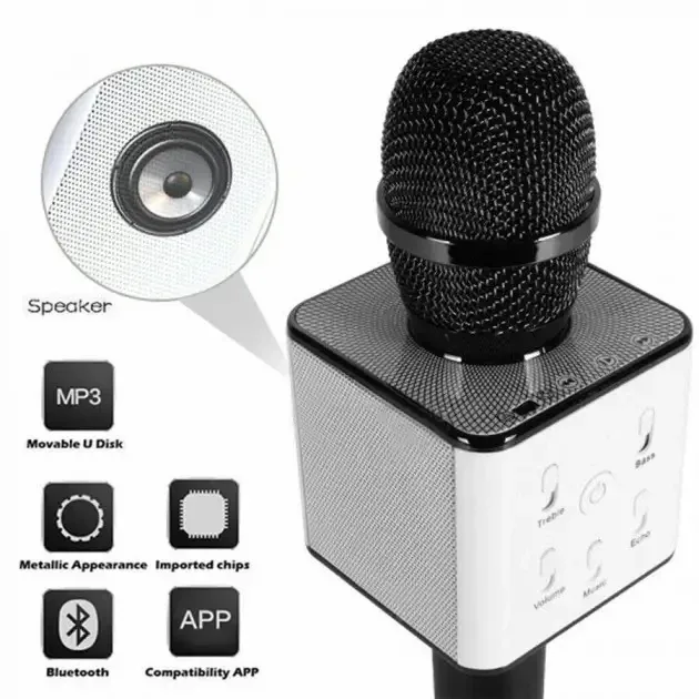 Дитячий бездротовий мікрофон-караоке Q7 USB зі зміною голосу, без чохла