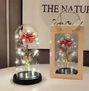 Photo 3 — Rose in Glass Dome Rose of Love RED GOLD, LED Light, Red