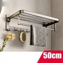 Фото 2 — Полиця Nest Sunny пряма відкидна з перекладиною та гачками у ванну, графіт, 60 см