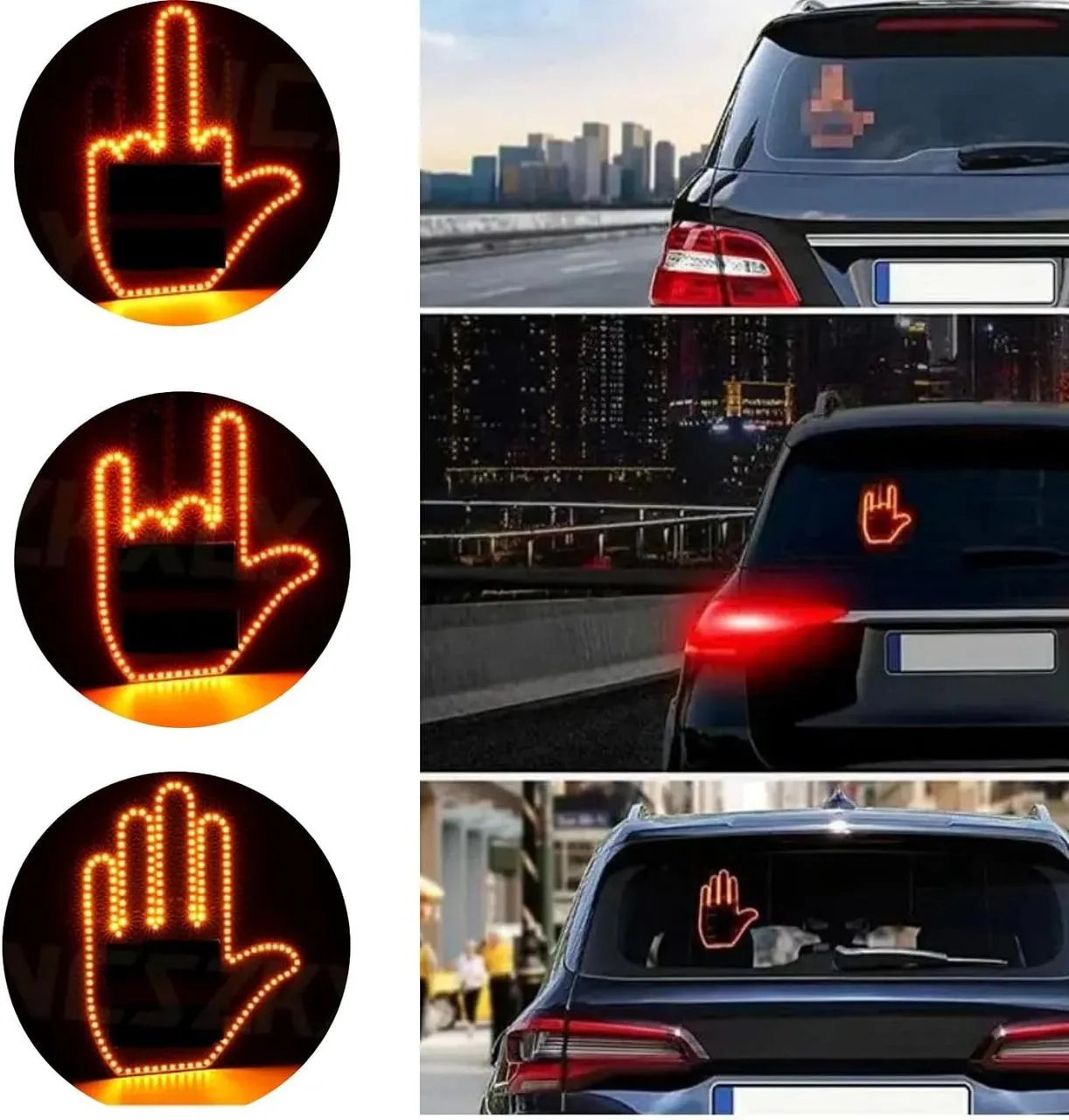 LED лампа-рука с жестами для авто Hand Light, с пультом управления