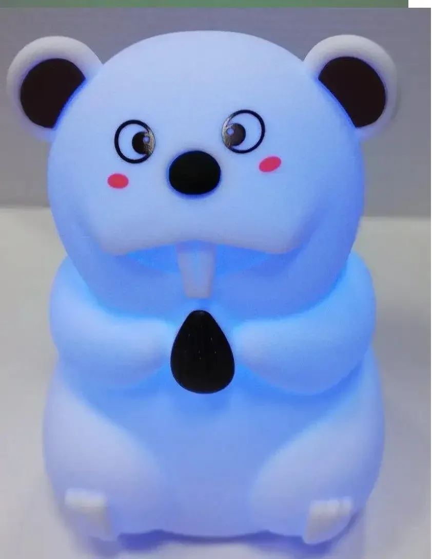 Силиконовый ночник Бобер 7 LED цветов USB ночник-светильник